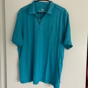 Tommy Bahama Turquoise Blue Polo (Size Large)